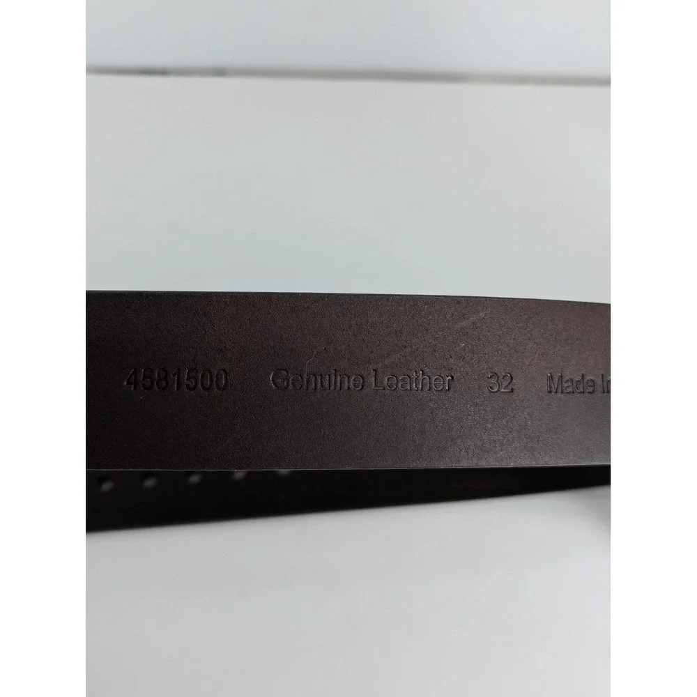 John Deere Mens Dark Brown Solid Genuine Leather Belt Size 32 4581500 NEW